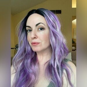 OUTRE Lavender Swirl EveryWear Purple Ombre T-Part Lace Wig